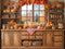 Kate Automne Cuisine Citrouilles Toile de fond en Laine conçue par Emetselch