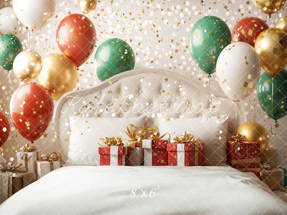 Kate Noël Lit Ballons Cadeaux Toile de fond en Laine conçue par Emetselch - Kate Backdrop FR