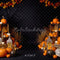 Kate Halloween Citrouilles Lanternes Feuilles Toile de fond conçue par Patty Roberts