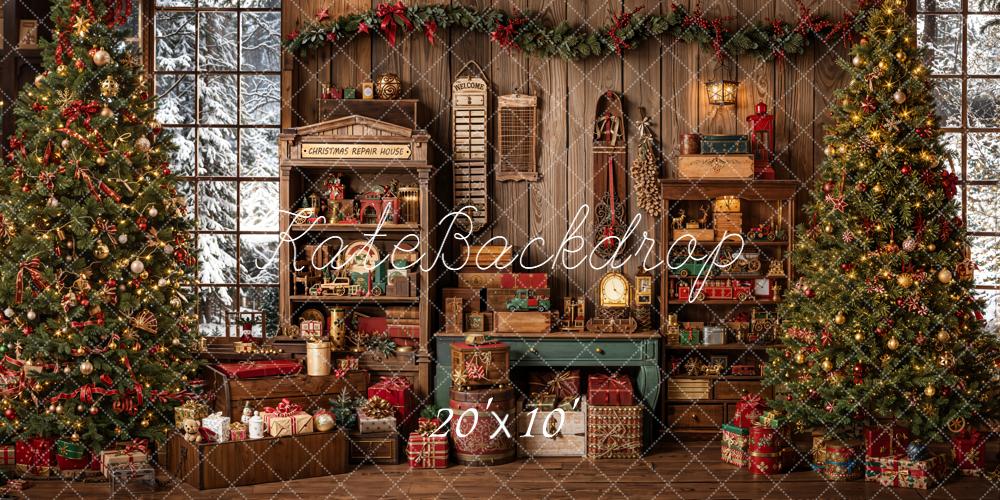Kate Noël Arbre Cadeaux Jouets Bois Toile de fond conçue par Emetselch