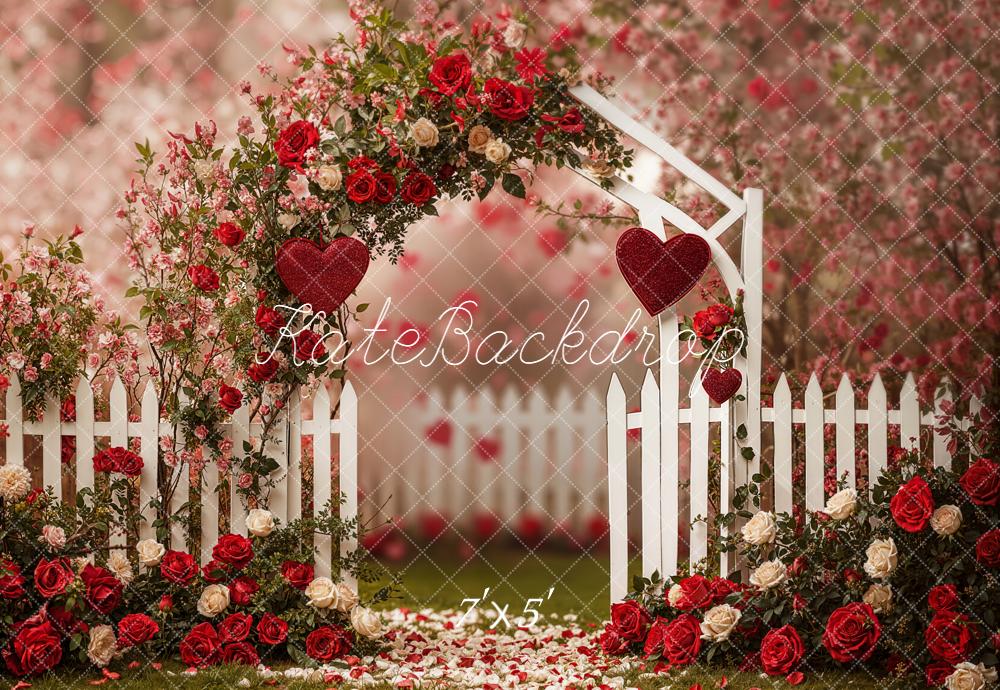 Kate Jardin Saint Valentin Arche Fleurs Toile de fond conçue par Emetselch