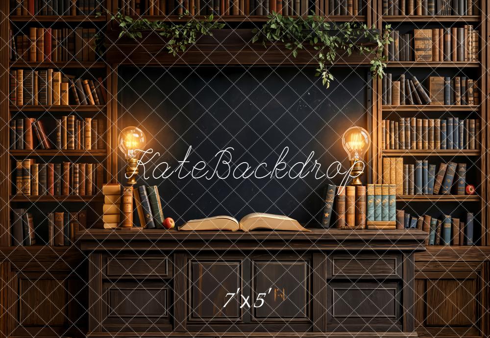 Kate Bibliothèque Livres Scolaire Lumière Toile de fond conçue par Emetselch - Kate Backdrop FR