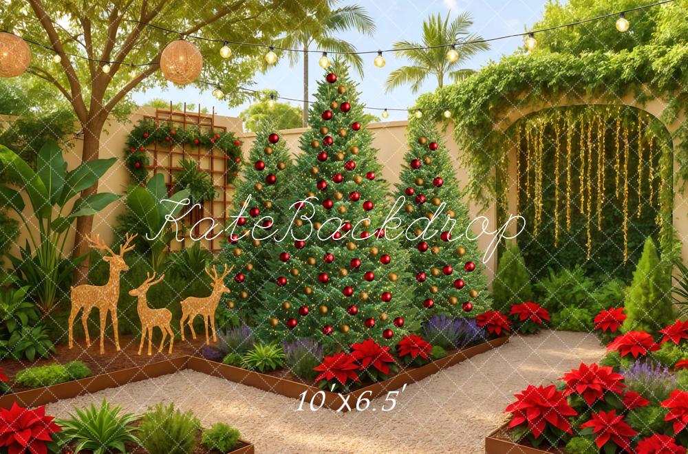 Kate Noël Jardin Sapins Rennes Toile de fond conçue par Mini MakeBelieve - Kate Backdrop FR