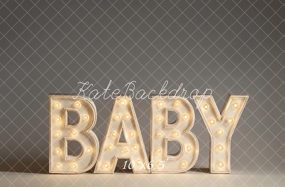 Kate Bébé Lettres Lumineuses Gris Toile de fond conçue par Emetselch