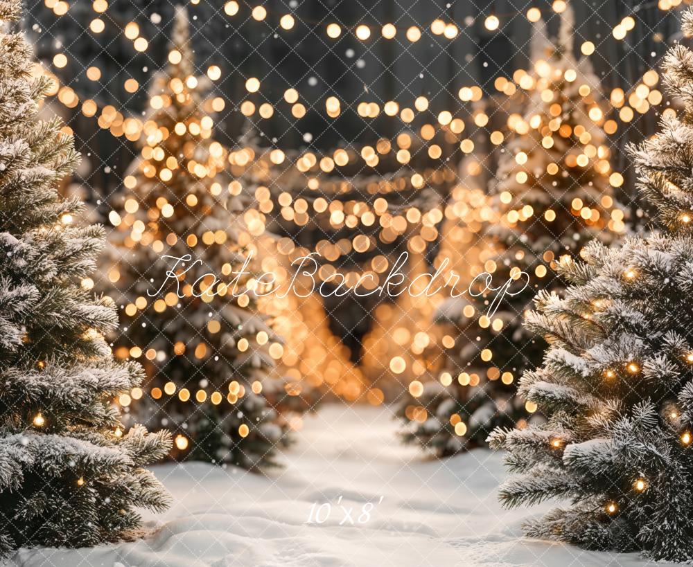 Kate Noël Sapins Lumières Toile de fond en Laine conçue par Emetselch - Kate Backdrop FR