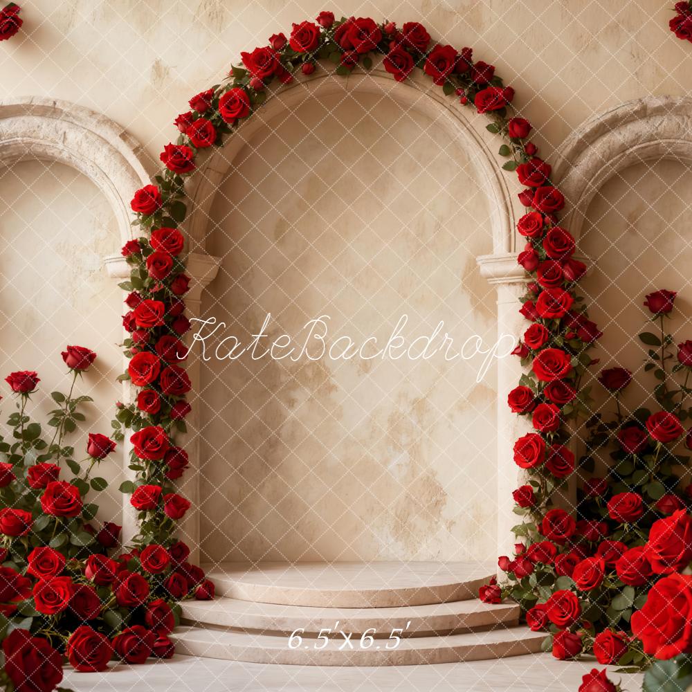 Kate Saint Valentin Arche Roses Rouge Toile de fond conçue par Emetselch