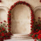 Kate Saint Valentin Arche Roses Rouge Toile de fond conçue par Emetselch