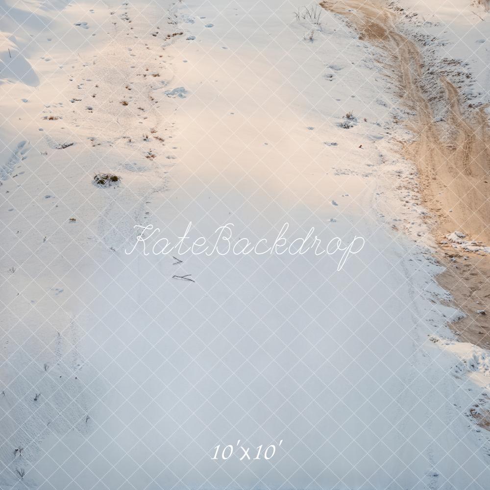 Kate Hiver Chemin Neige Traces Sol Toile de fond conçue par kate image - Kate Backdrop FR