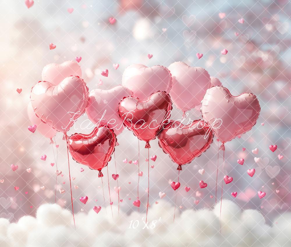Kate La Saint Valentin Ballons Cœurs Toile de fond en Laine conçue par Emetselch - Kate Backdrop FR