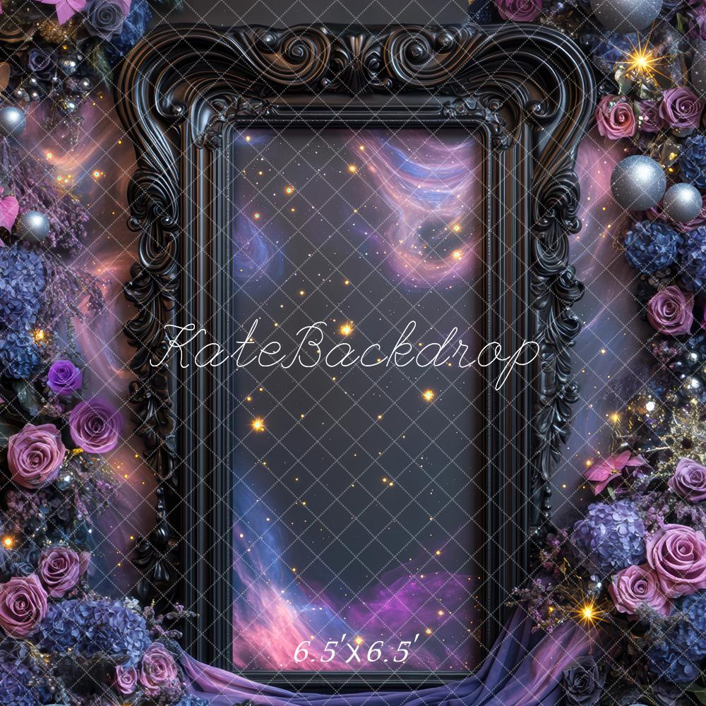 Kate Violet Fleurs Cadre Orné Toile de fond conçue par Mini MakeBelieve - Kate Backdrop FR