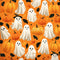Kate Halloween Fantômes Citrouilles Feuilles Noires Toile de fond conçue par Patty Roberts - Kate Backdrop FR