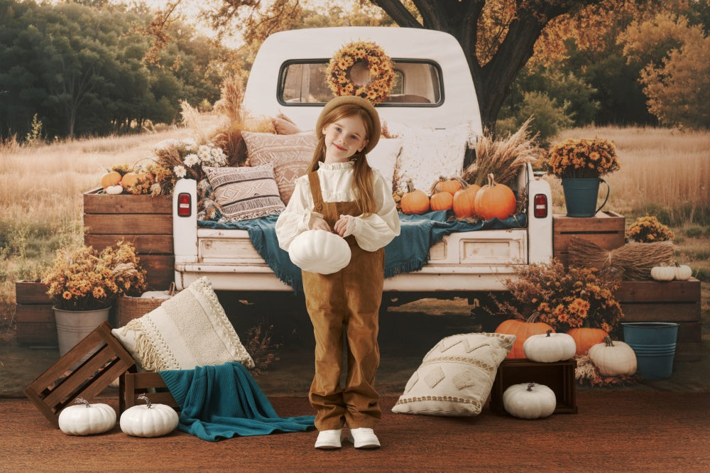 Kate Automne Camion Oreillers Citrouille Toile de fond conçue par Emetselch