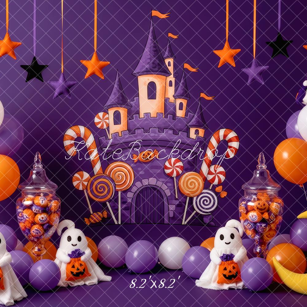 Kate Halloween Château Fantômes Bonbons Toile de fond conçue par Patty Roberts