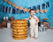 Kate Mur Bleu Biscuits Lait Anniversaire Enfant Toile de fond conçu par Melissa King - Kate Backdrop FR