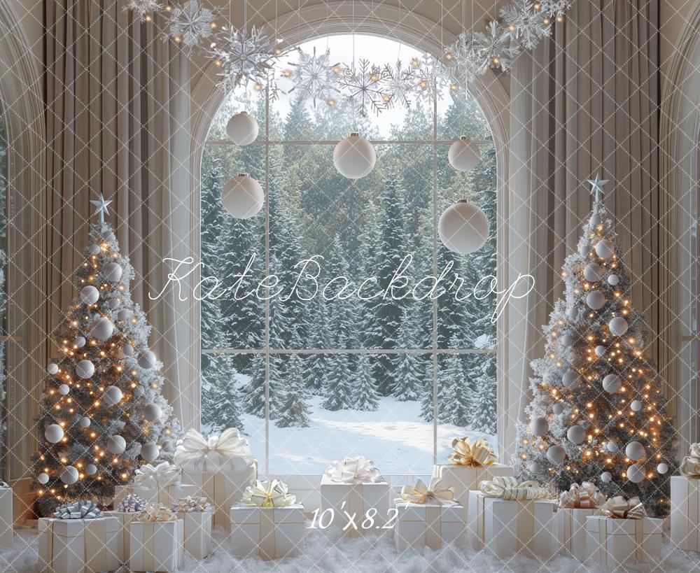 Kate Noël Arbre Cadeaux Fenêtre Toile de fond conçue par Mini MakeBelieve - Kate Backdrop FR