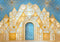 Kate Château Princesse Arche Or Bleu Toile de fond conçue par Mini MakeBelieve