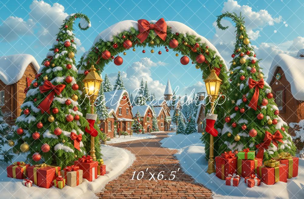 Kate Noël Arche Sapins Cadeaux Toile de fond conçue par Emetselch - Kate Backdrop FR