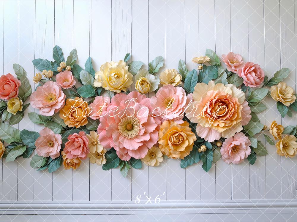 Kate Nouveau-né Fleurs Bois Sol Toile de fond conçue par Mini MakeBelieve