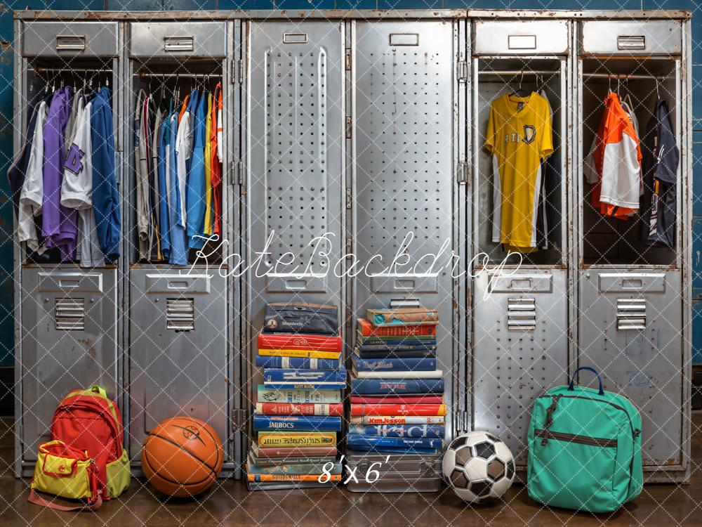 Kate Scolaire Vestiaires Sacs Ballons Livres Toile de fond conçue par Emetselch - Kate Backdrop FR