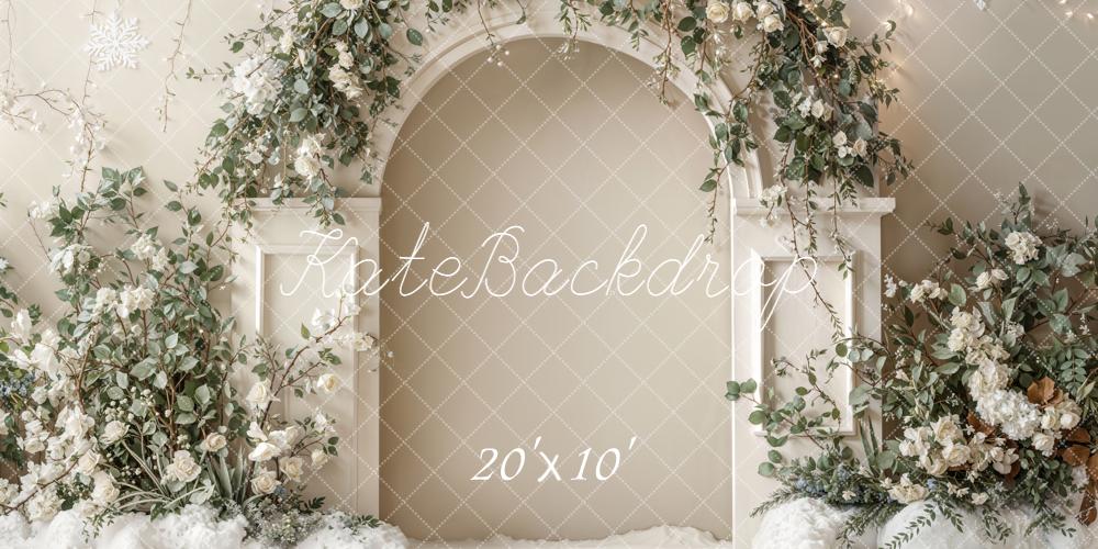 Kate Arche Fleur Neige Hiver Blanc Toile de fond conçue par Emetselch