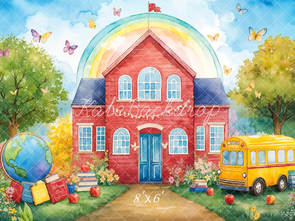 Kate Scolaire École Arc-en-ciel Papillons Toile de fond conçue par Emetselch - Kate Backdrop FR