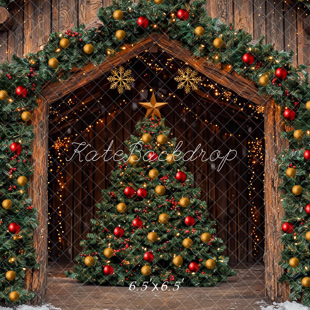 Kate Sapin de Noël Chalet Décorations Toile de fond conçue par Mini MakeBelieve