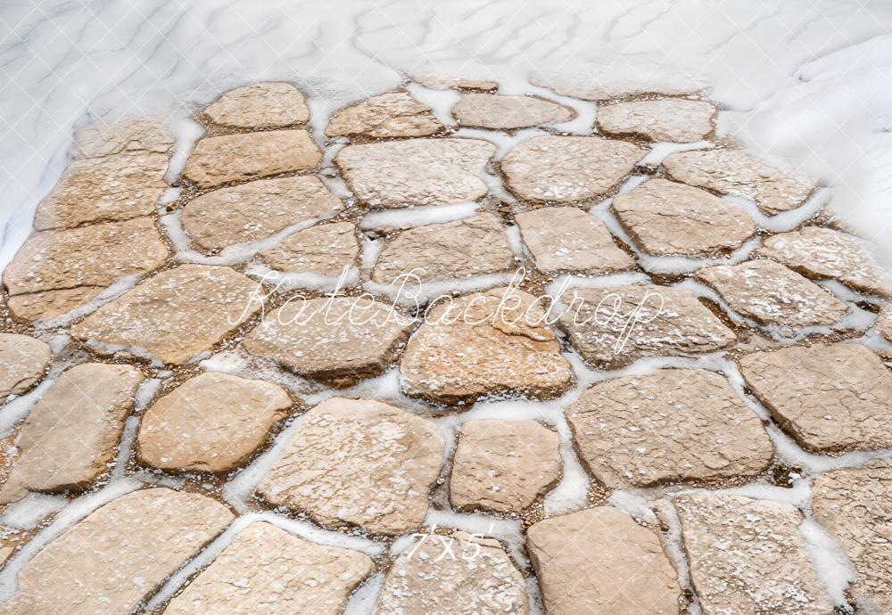 Kate Hiver Pierres Texture Neige Toile de fond conçue par Emetselch - Kate Backdrop FR