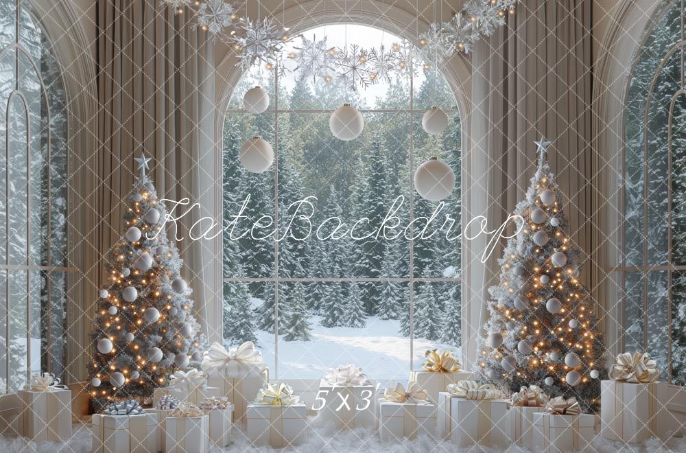 Kate Noël Arbre Cadeaux Fenêtre Toile de fond conçue par Mini MakeBelieve - Kate Backdrop FR