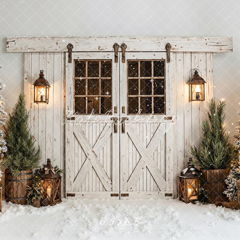 Kate Hiver Porte Bois Sapins Neige Toile de fond conçue par Emetselch