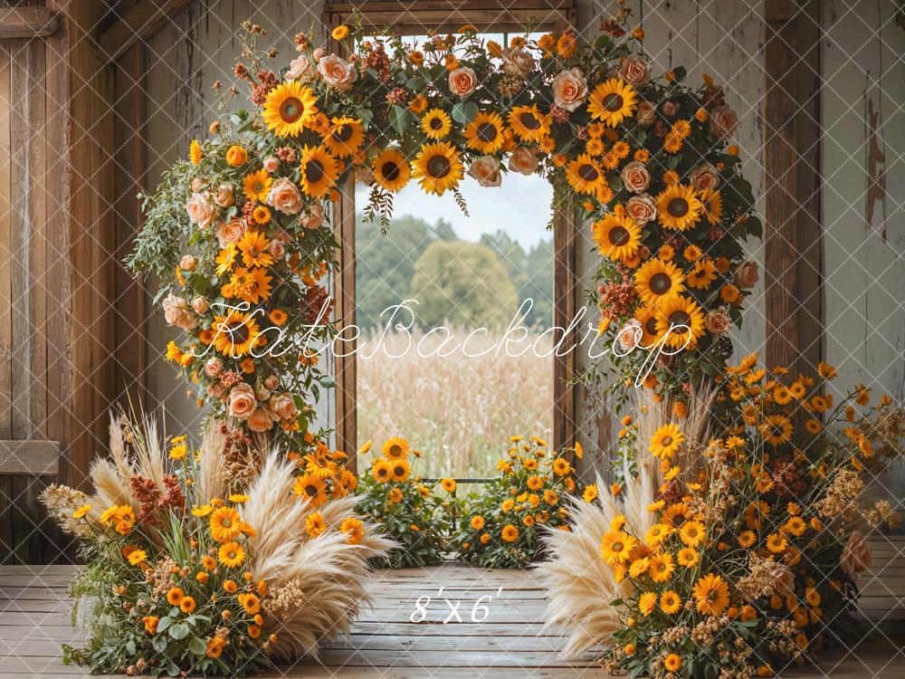 Kate Automne Arc Tournesol Rustique Toile de fond conçue par Mini MakeBelieve