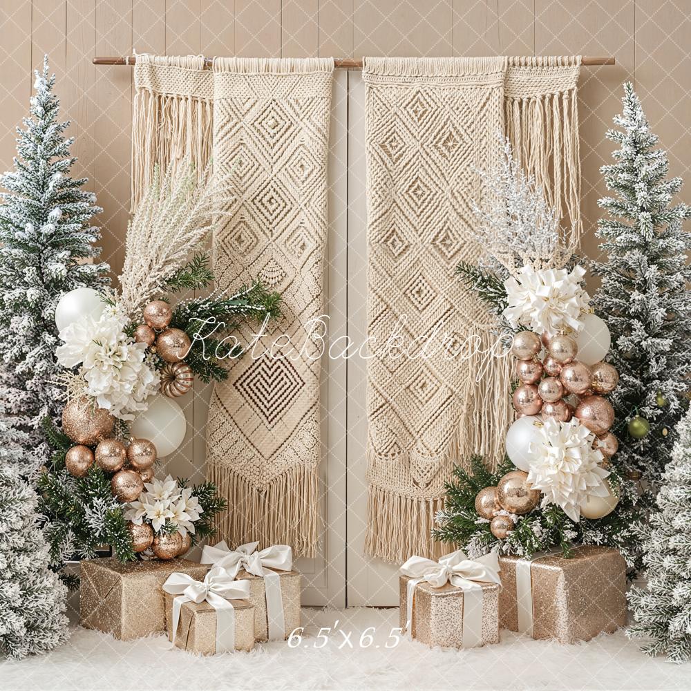 Kate Hiver Sapins Macramé Bohème Toile de fond conçue par Emetselch