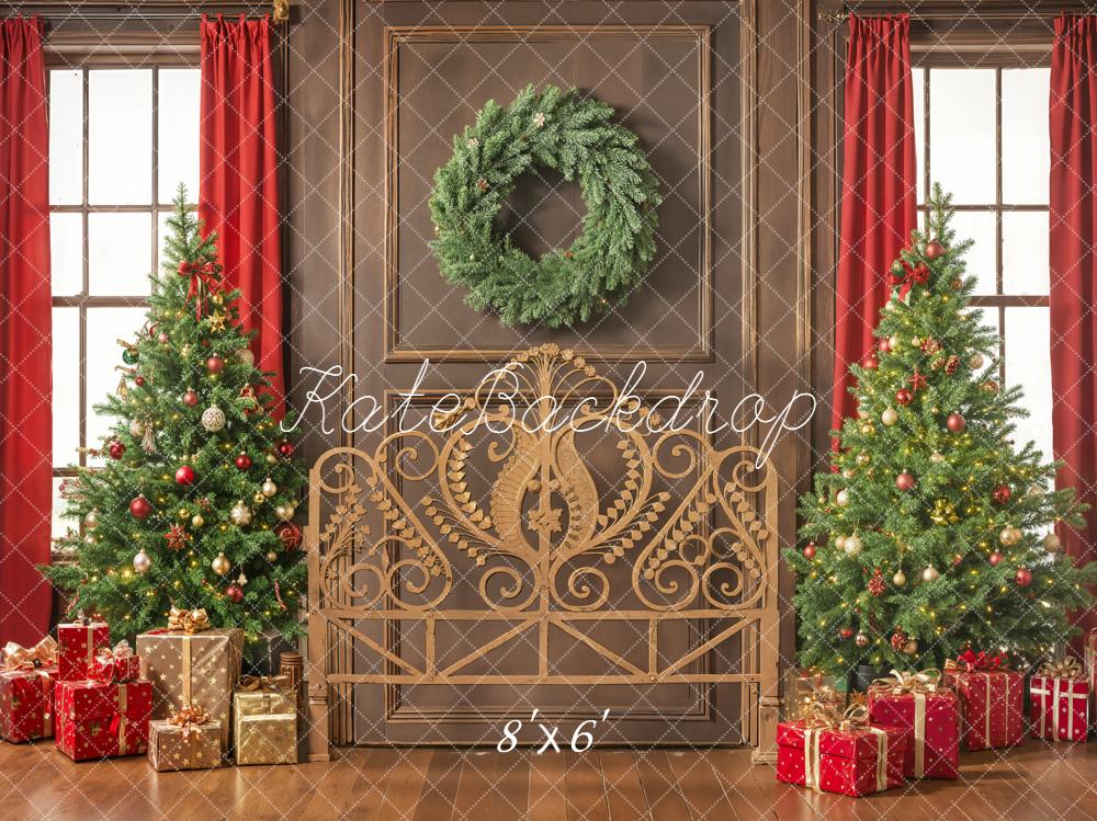 Kate Noël Sapins Tête de lit Cadeaux Toile de fond conçue par Emetselch - Kate Backdrop FR