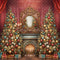 Kate Noël Sapins Cheminée Rideaux Cadeaux Toile de fond conçue par Emetselch - Kate Backdrop FR