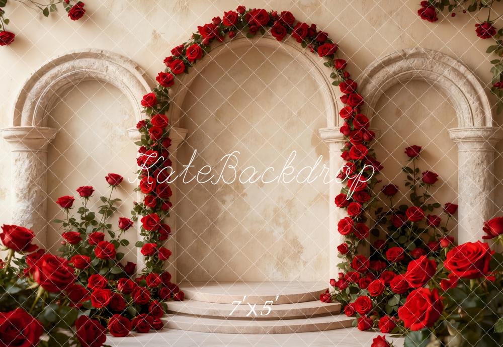 Kate Saint Valentin Arche Roses Rouge Toile de fond conçue par Emetselch