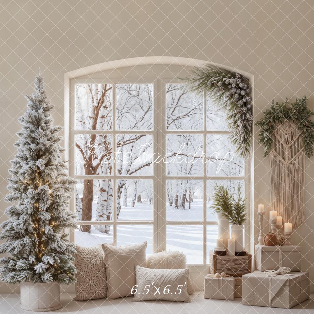 Kate Hiver Salon Sapin Cadeaux Toile de fond conçue par Emetselch - Kate Backdrop FR