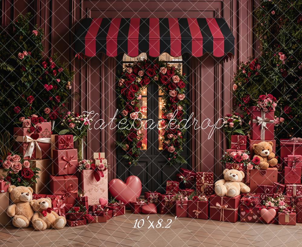 Kate Saint Valentin Cadeaux Ours Fleurs Toile de fond en Laine conçue par Emetselch