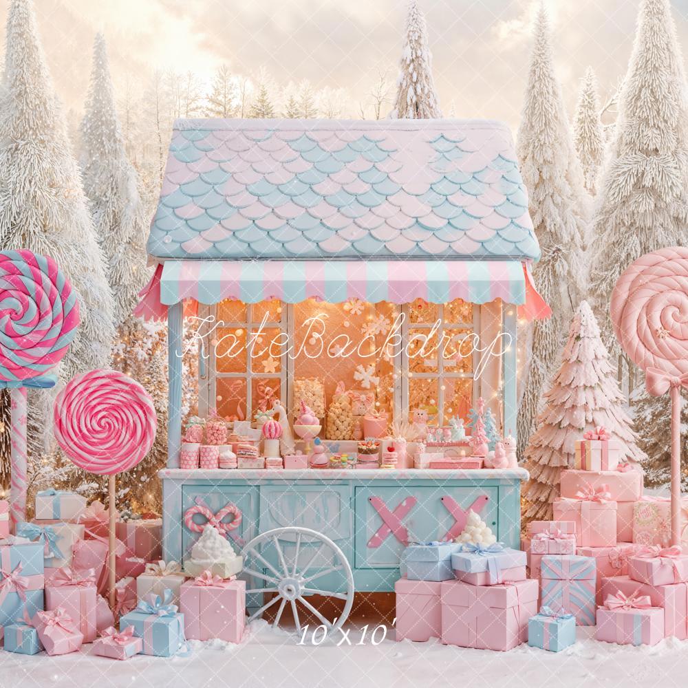 Kate Hiver Bonbons Cadeaux Forêt Toile de fond conçue par Emetselch
