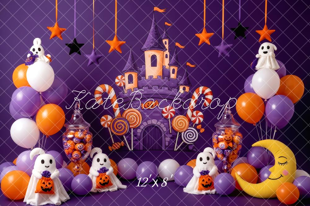 Kate Halloween Château Fantômes Bonbons Toile de fond conçue par Patty Roberts
