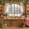 Kate Noël Cuisine Biscuits Bois Fenêtre Toile de fond conçue par Emetselch - Kate Backdrop FR