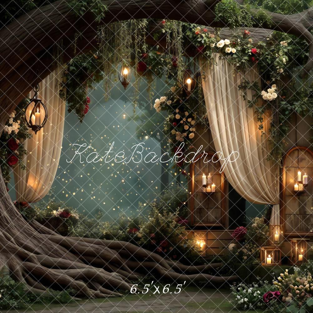Kate Forêt Saint Valentin Fleurs Lumière Toile de fond conçue par Mini MakeBelieve - Kate Backdrop FR