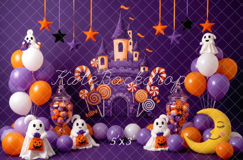 Kate Halloween Château Fantômes Bonbons Toile de fond conçue par Patty Roberts