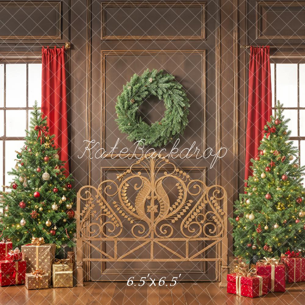 Kate Noël Sapins Tête de lit Cadeaux Toile de fond conçue par Emetselch - Kate Backdrop FR
