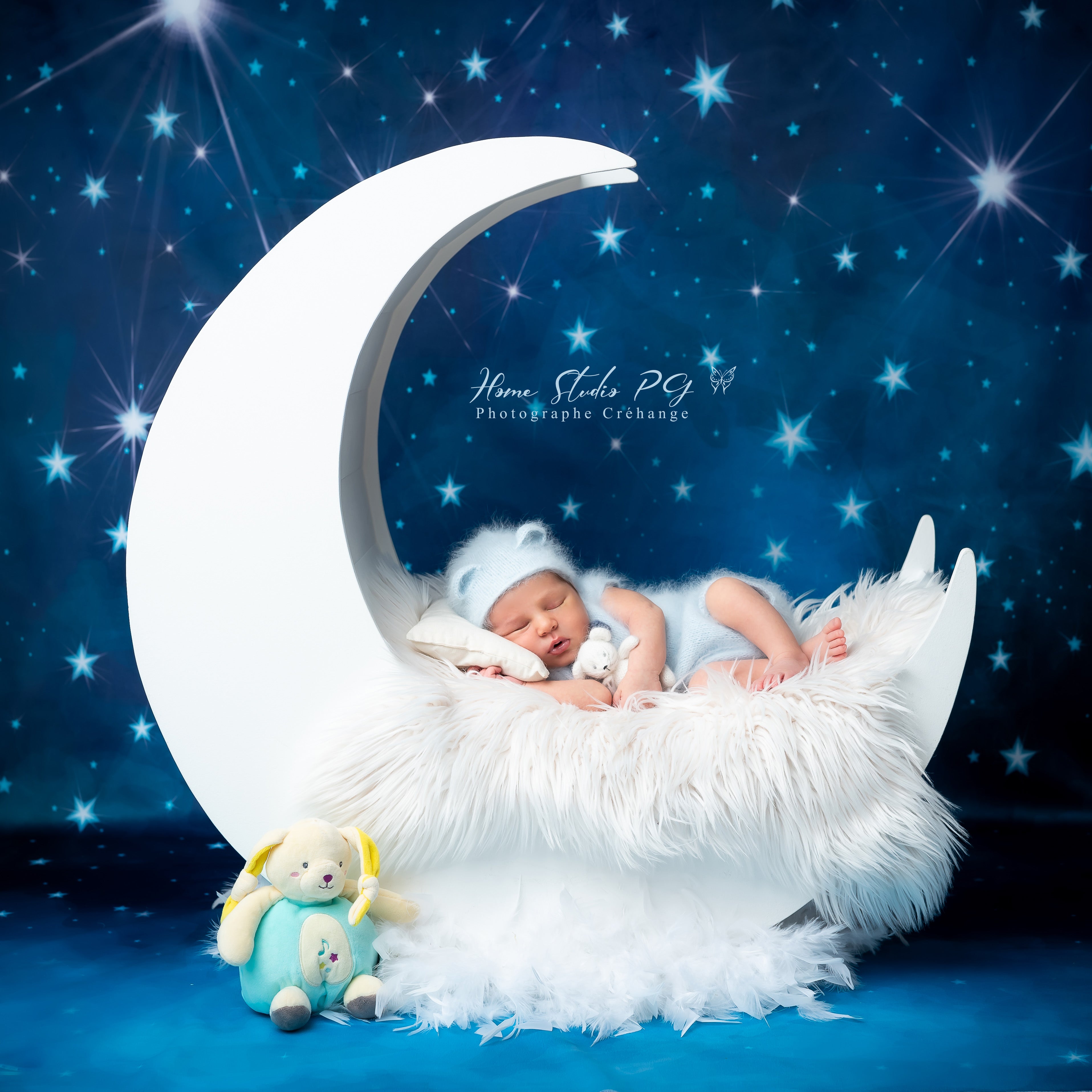 Kate Enfants Nuit Bleu Ciel Lumière Étoile Toile de fond pour la photographie