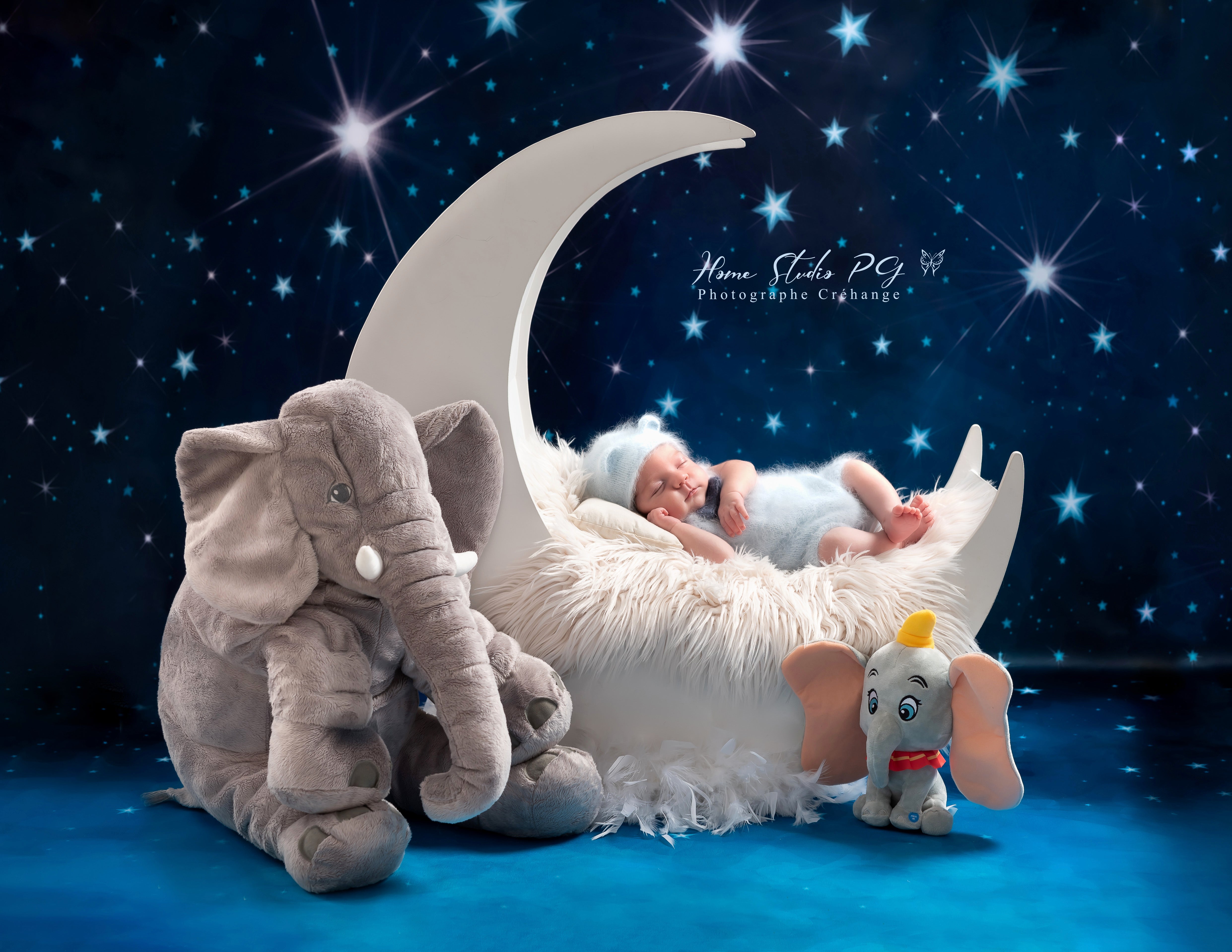 Kate Enfants Nuit Bleu Ciel Lumière Étoile Toile de fond pour la photographie