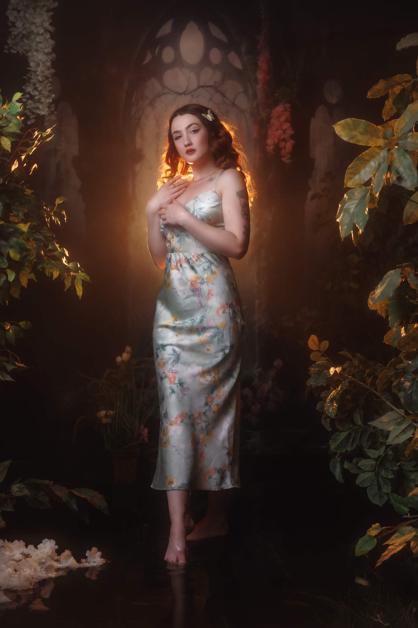 Kate Gothique Floral Beaux-Arts Toile de fond conçu par Angela Marie Photographie - Kate Backdrop FR