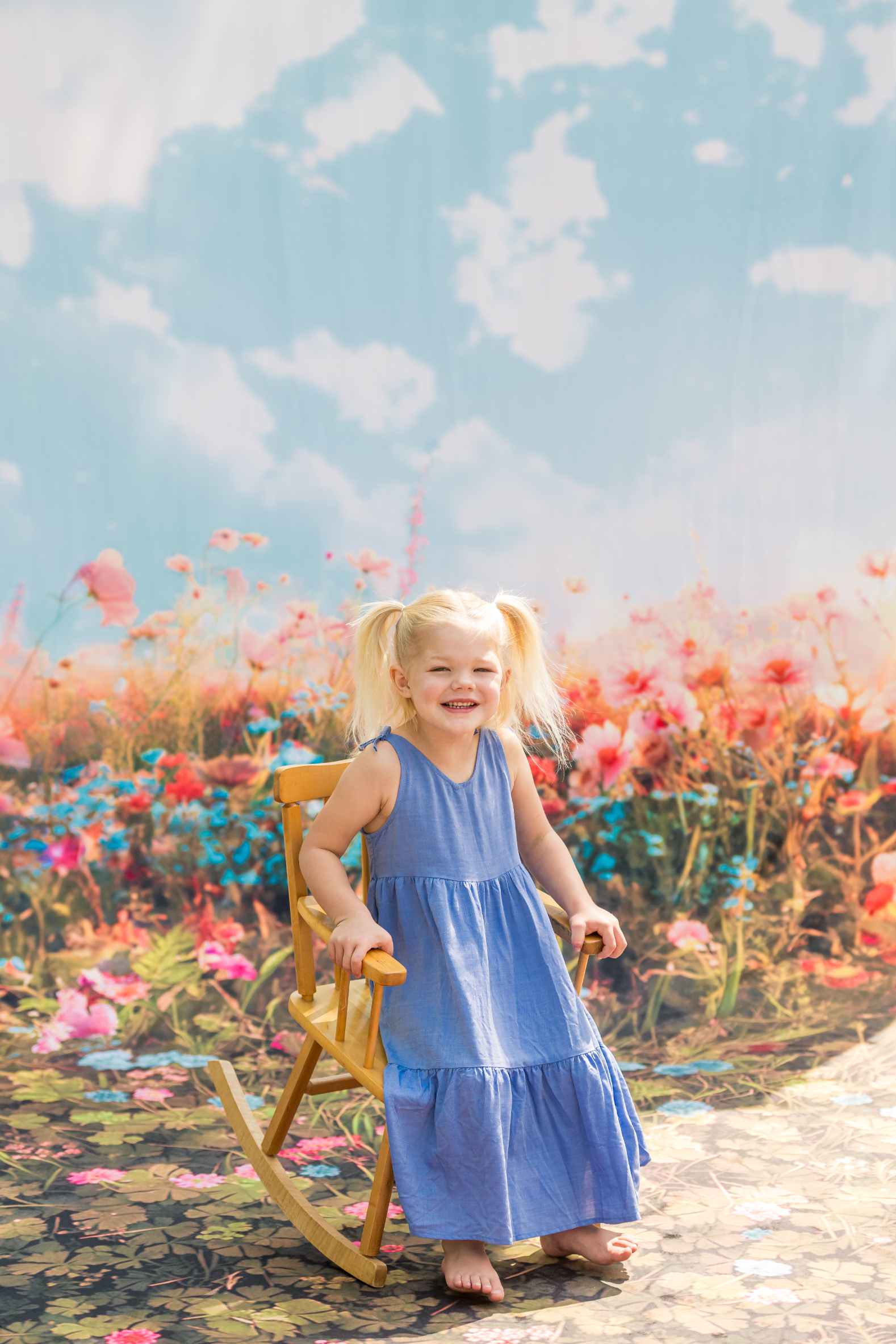 Kate Sweep Mur-à-Sol Printemps Champ Plante Fleur Toile de fond conçue par Laura Bybee - Kate Backdrop FR