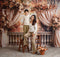 Kate Automne Balcon Rétro Fleurs Rideau Toile de fond conçue par Emetselch