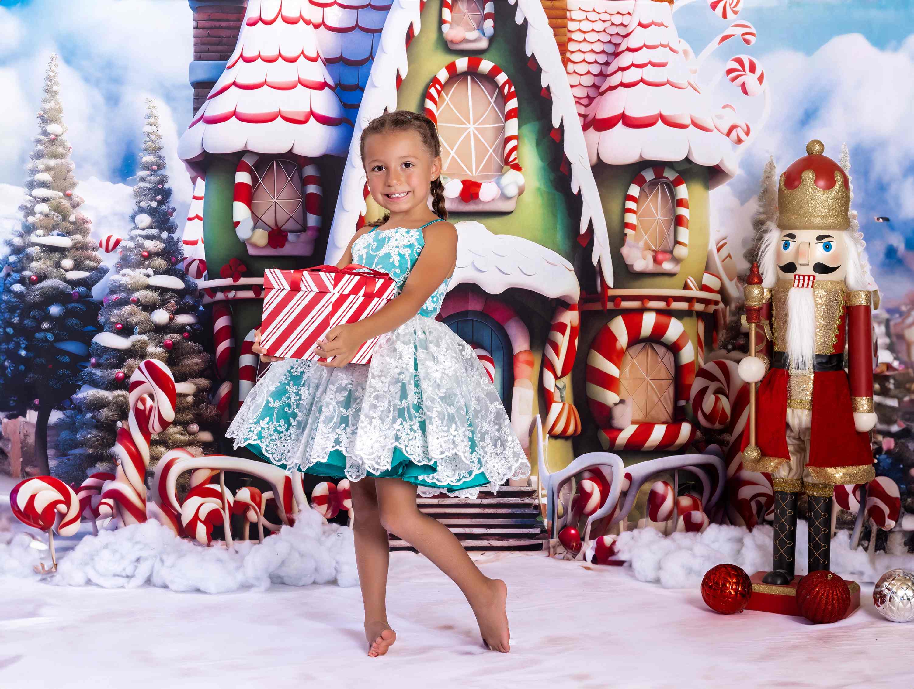 Kate Noël Maison incroyable Toile de fond+Blanc Neige Hiver Sol Toile de fond