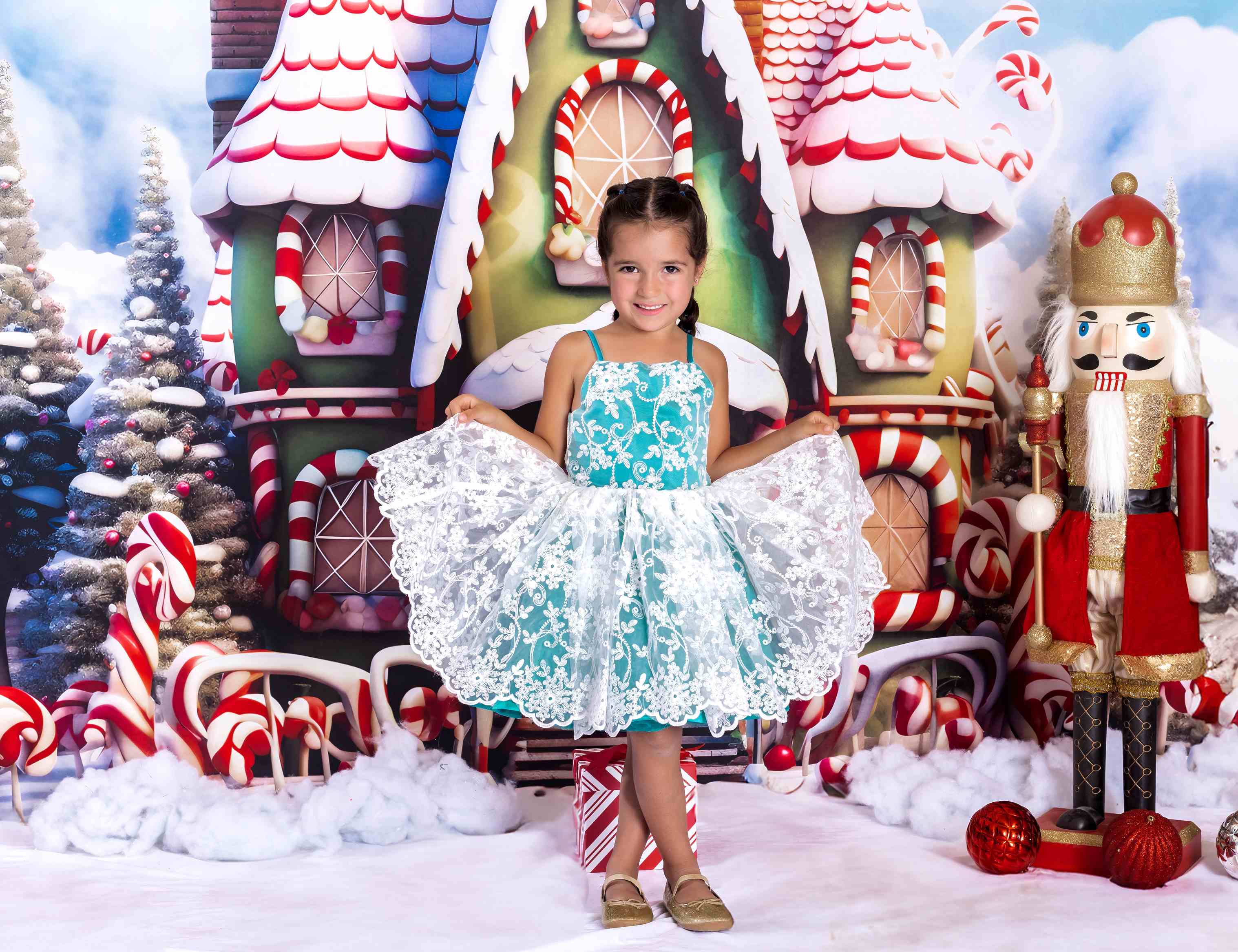 Kate Noël Maison incroyable Toile de fond+Blanc Neige Hiver Sol Toile de fond