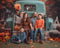 Kate Automne Citrouille Voiture Toile de fond pour la photographie - Kate Backdrop FR